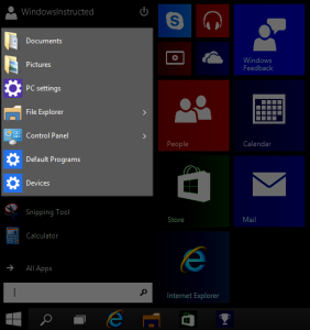 Pinned Apps in Windows 10