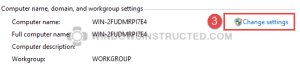 Windows 10: Workgroup Change Settings