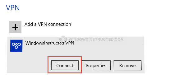 VPN Connect in Windows 10