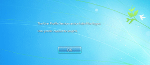 I receive error message: The user profile service failed the logon. User profile cannot be loaded