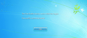 I receive error message: The user profile service failed the logon. User profile cannot be loaded