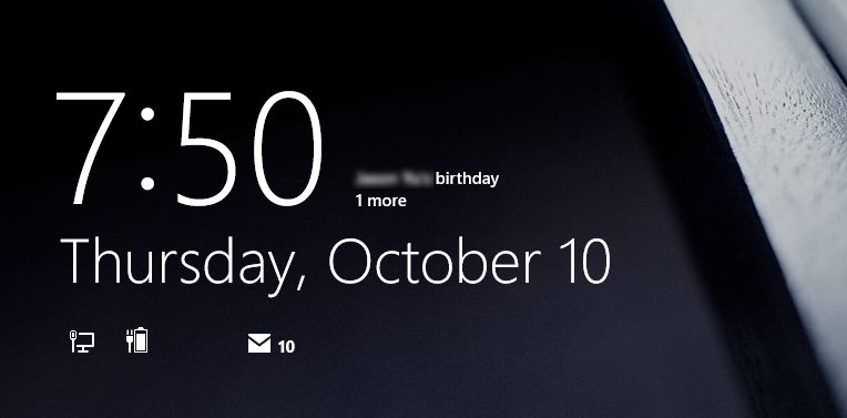 windows 8 lock screen birthday