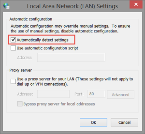 LAN Settings: Automatically Detect