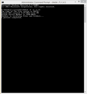 Using Check Disk in the Command Prompt