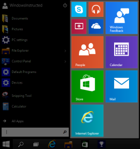 Windows 10 Start Menu Apps