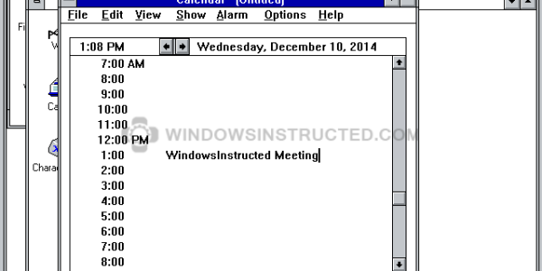 Windows 3.1 Calendar