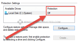 Windows 10 Check System Protection 