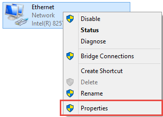 Network Connection properties