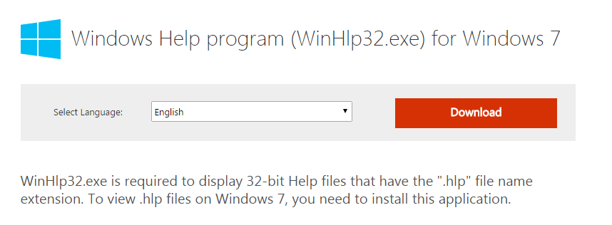 Windows 7 hlp Support