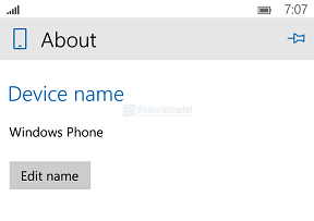 Change Phone Name in Windows 10 Mobile