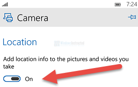 Windows 10 Mobile: Camera Location Info