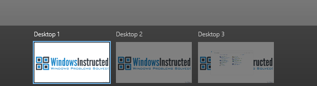 Windows 10: Task Viewer Switch between Desktops