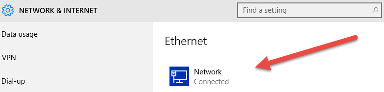 Windows 10: Connection Name