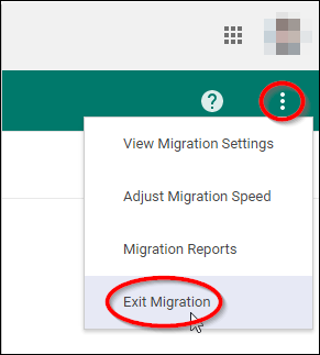 click on Exit Migration