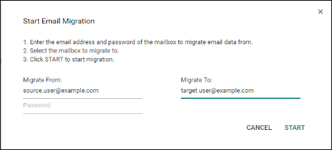 start G Suite email migration